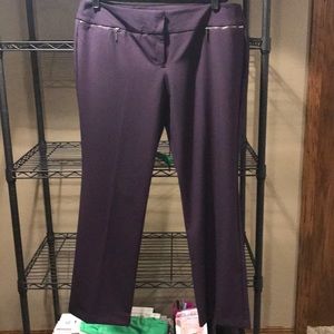 NWT Worthington dark purple slacks SZ18